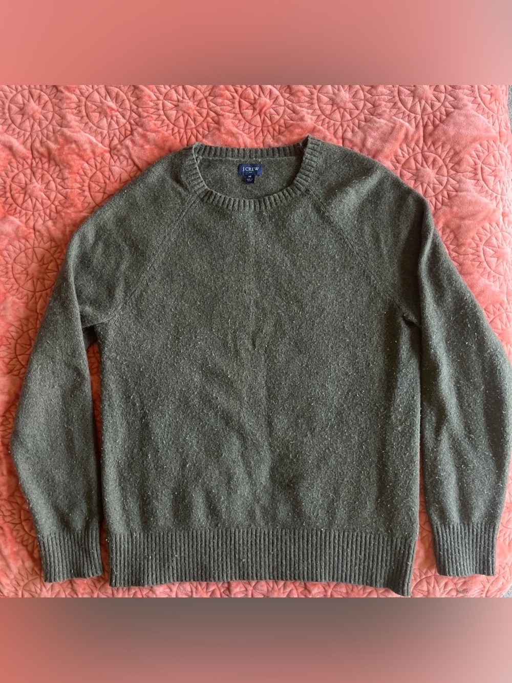 J. Crew Men's Crewneck wool-blend Sweater in Dark Olive
